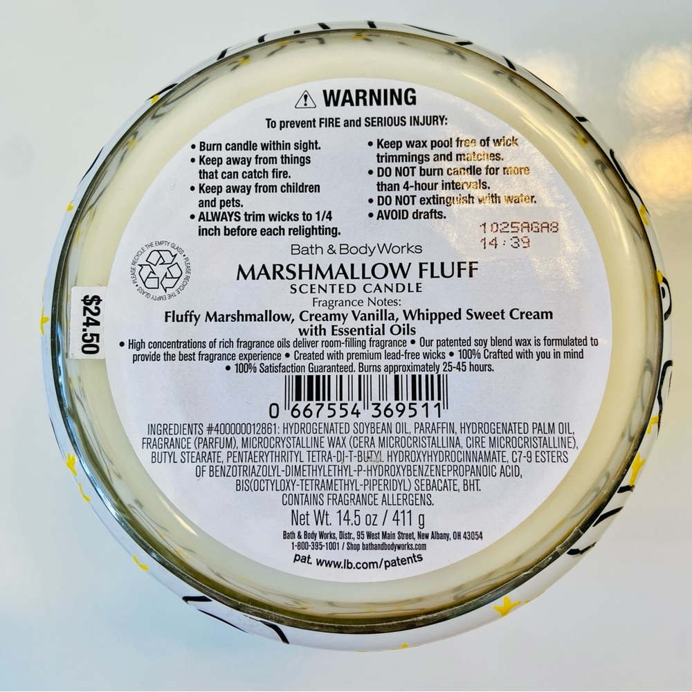 Bath & Body Works Let’s Get Eggcited Marshmallow Fluff 3-Wick Candle - Picture 3 of 4